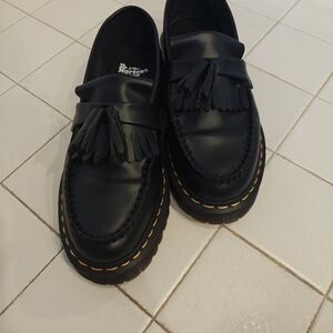 Dr. Martens Adrian Tassel Loafers with Yellow Stitching